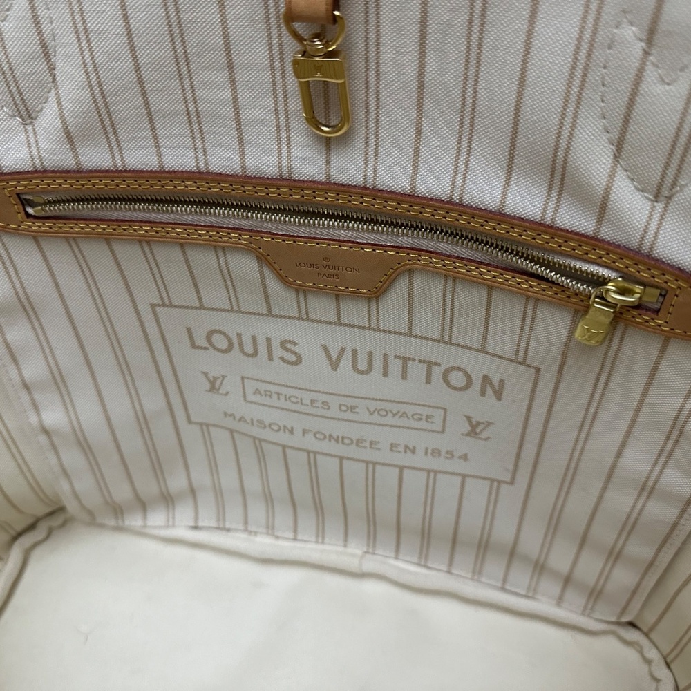 LV Neverfull MM Damier Azure Rose Beige - Picture 10 of 16